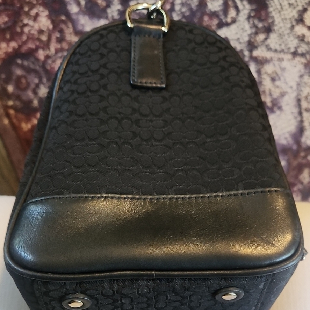 Coach Signature Mini Boston Bag - Black - Travel Bag - Picture 7 of 15